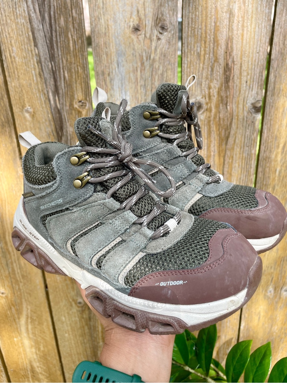 Skechers Glide-Step Atlan Leather Sz 6 Hiking Boots Outdoor Waterproof Trekking